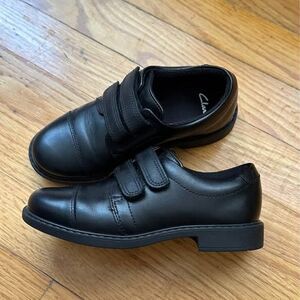 Clarks Boys Scala Skye Black Loafers Dress Shoes